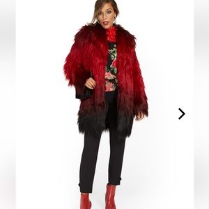 New York & Company Faux Fur Ombré Coat